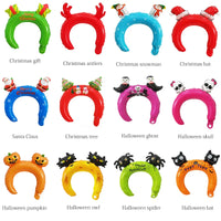 50pcs Christmas Accessories Headband Foil Balloons Happy Birthday Balloon Halloween Party Decor Snowman Santa Claus Balloons