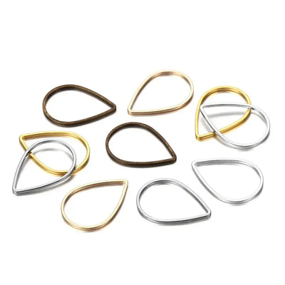 Earring Connectors 30Pcs/lot teardrop waterdrop mix color jump ring set for jewelry making.