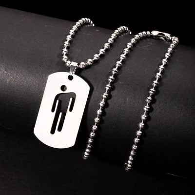 Tilting Head Little Person Tag Pendant Necklaces for Men Women 